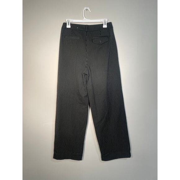 A New Day Black and White Pinstriped High Waisted Wide Leg Trouser Pants - Picture 7 of 11